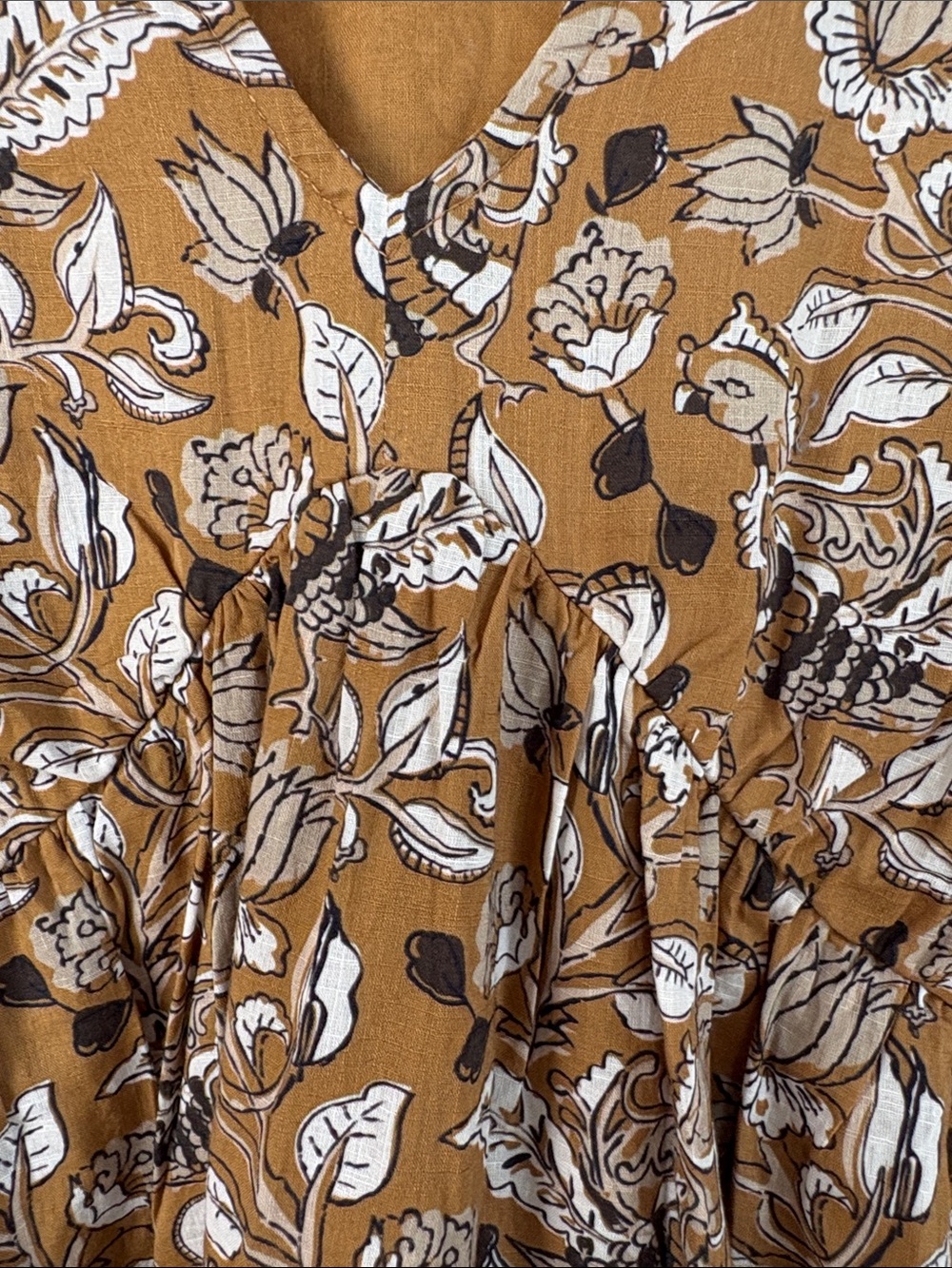 Anthropologie Let Me Be Jemma Floral Tunic Mini Dress Petite 12P Brown NWT - Picture 5 of 16